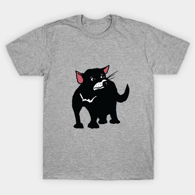 Tom the Tasmanian Devil Pup on Pink T-Shirt by calheath